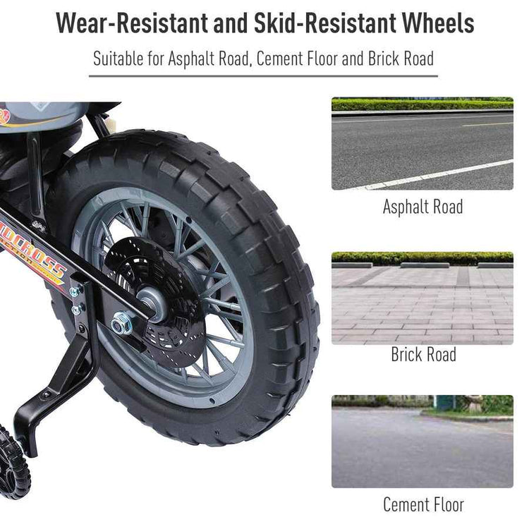 MLNshops kids electric dirt bike with training wheels - LED