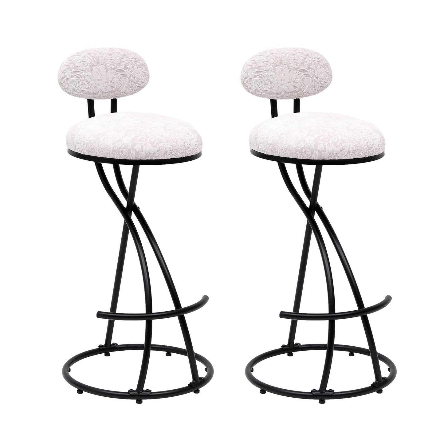 MLNshops Round Bar Stools Set of 2 with Backrest - Stylish & Comfortable