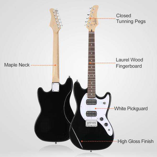 mlnshops 6 string H-H pickups guitar black - Starter Pack