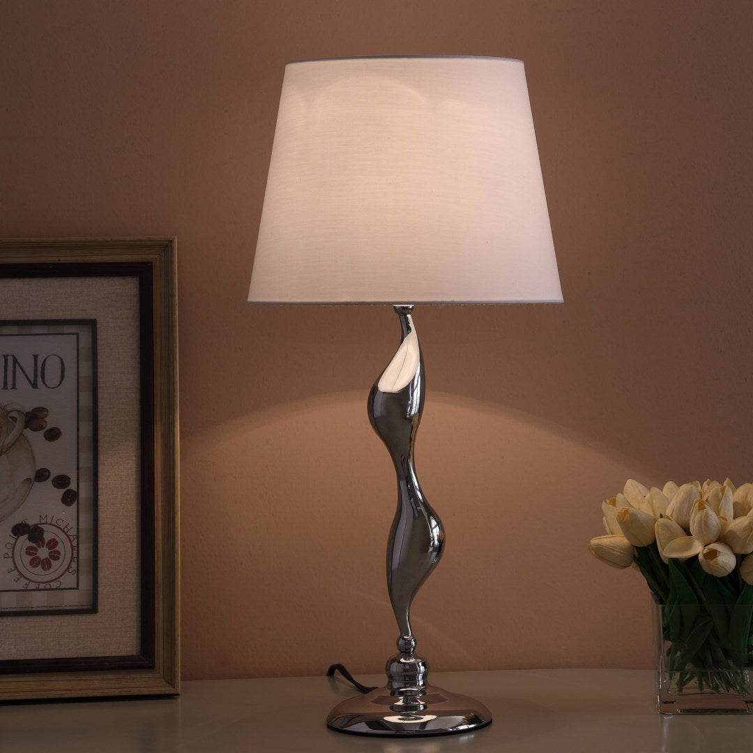 Silver Silhouette Table Lamp for Living Room