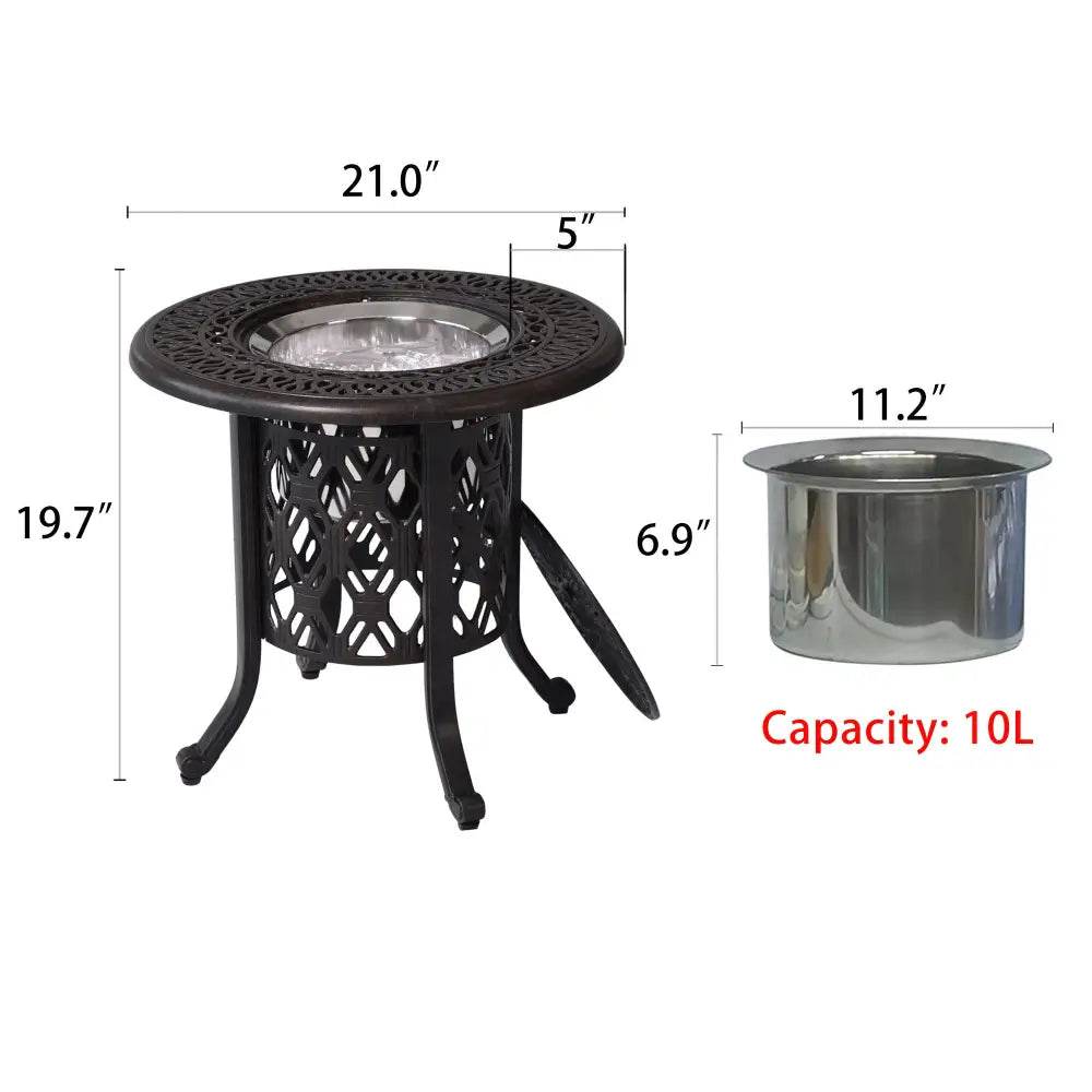 MLNshops Stainless Steel Ice Pail Table Set