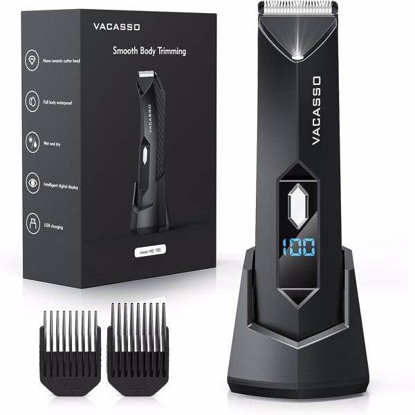 Electric Groin Hair Trimmer for Men with LED Display