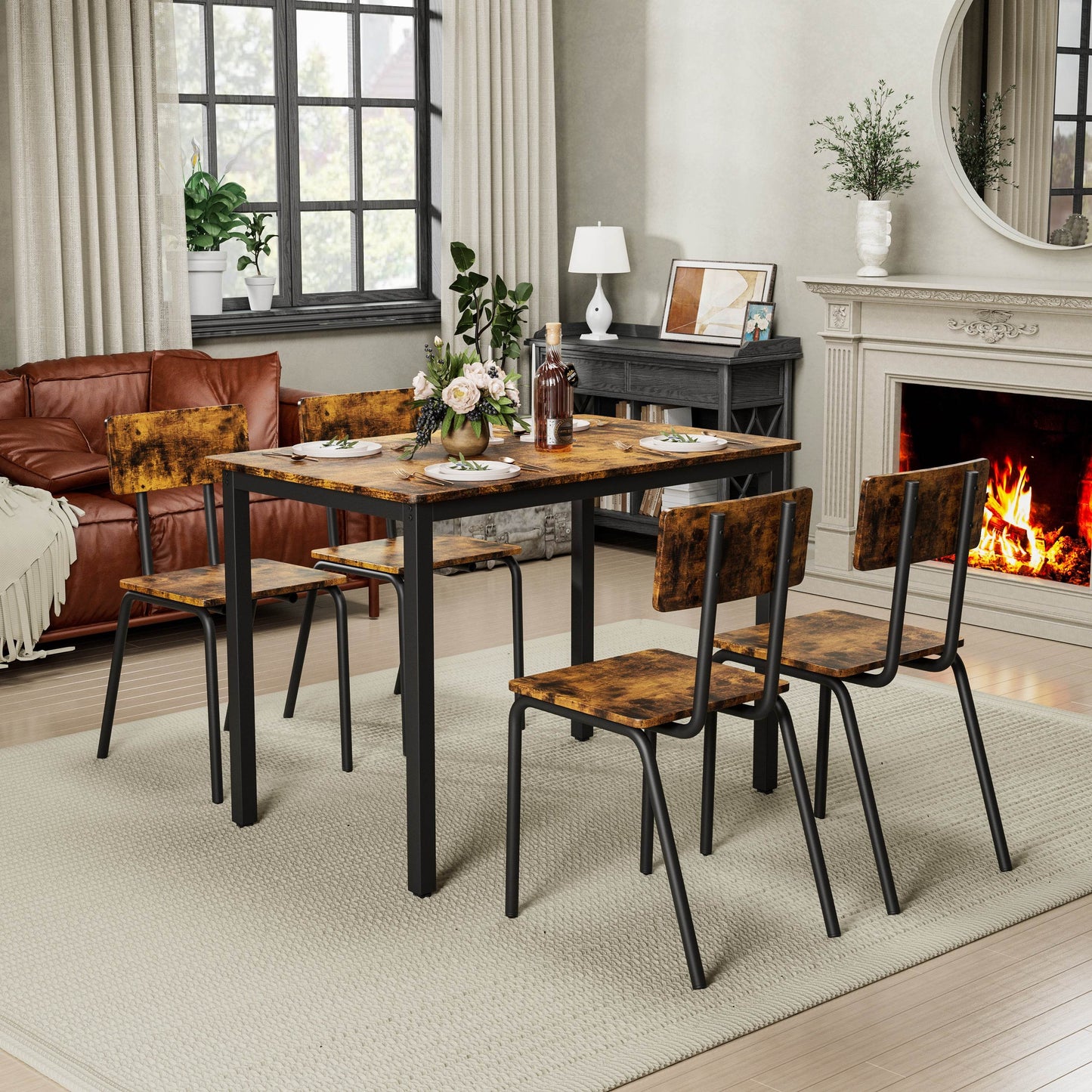 MLNshops 5 Piece Kitchen Table and Chairs Set