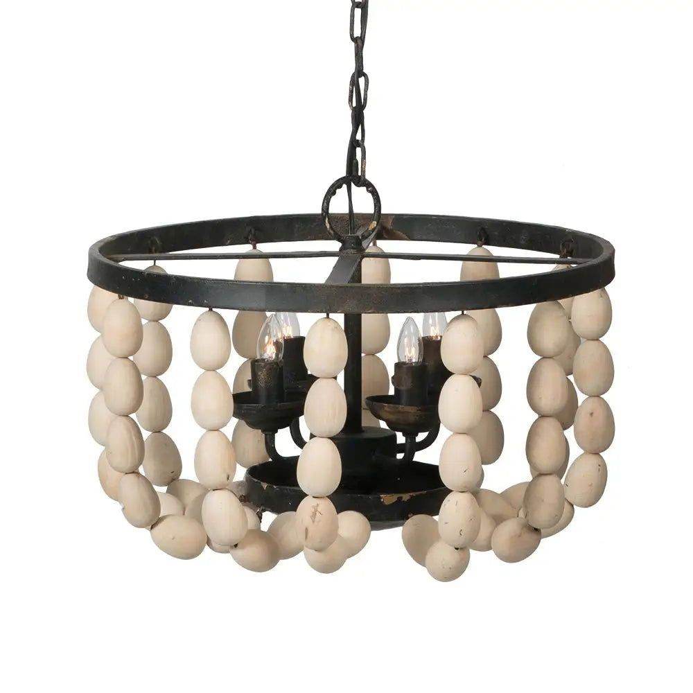 MLNshops Wood Chandelier with Adjustable Chain Light Fixture