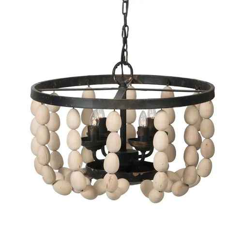 MLNshops Wood Chandelier with Adjustable Chain Light Fixture