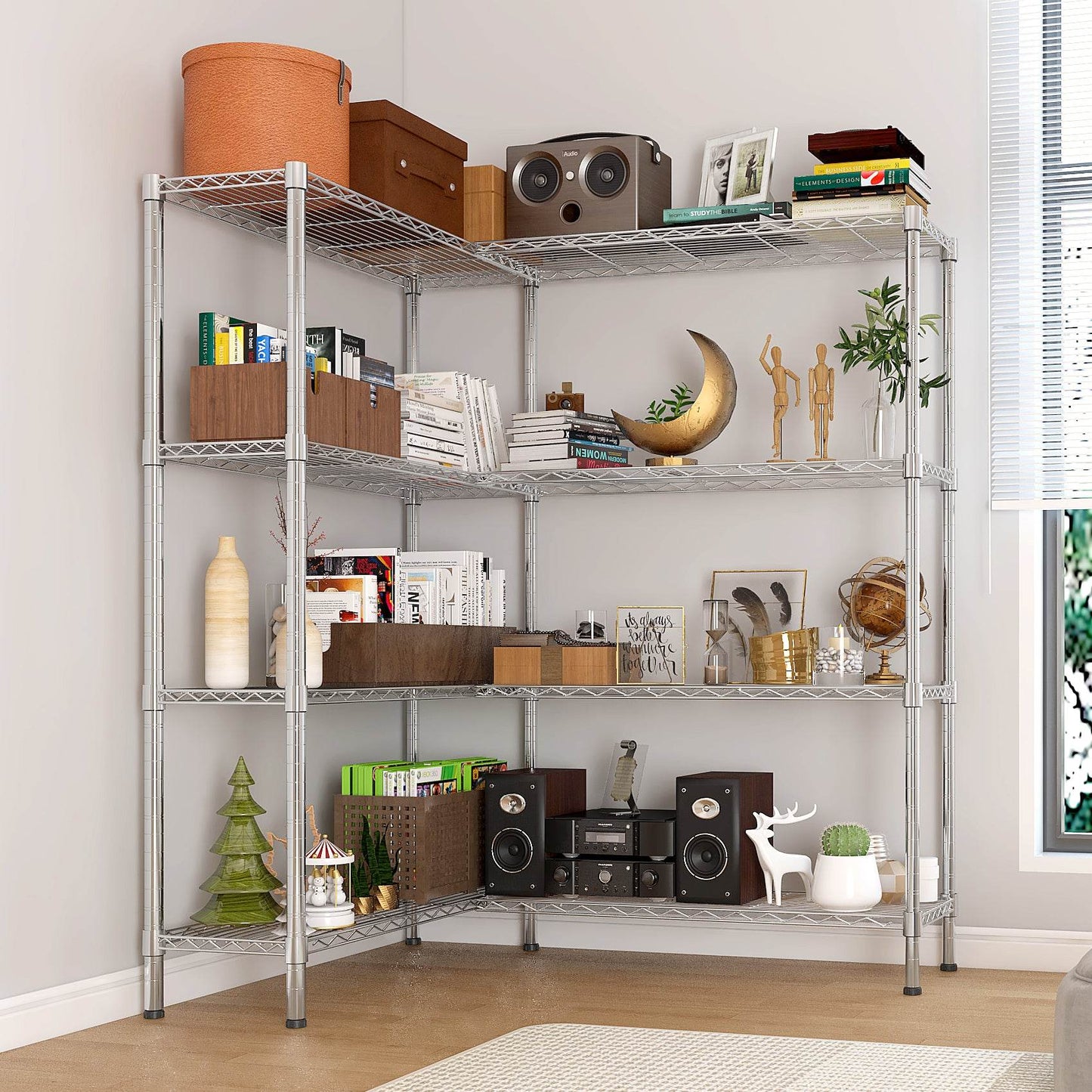 mlnshops Heavy Duty Storage Shelves - Sturdy Metal Rack