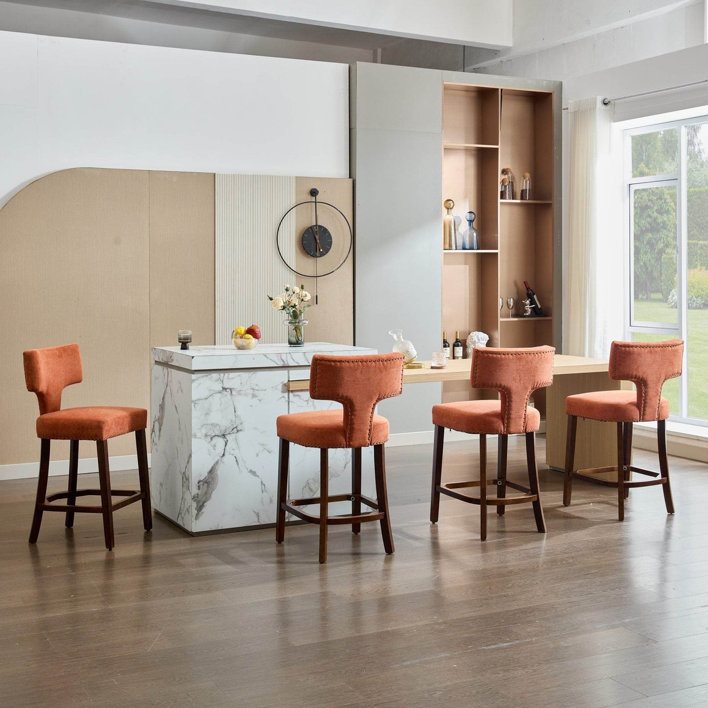 MLNshops Linen Fabric Accent Bar Stools Set - Stylish & Comfortable