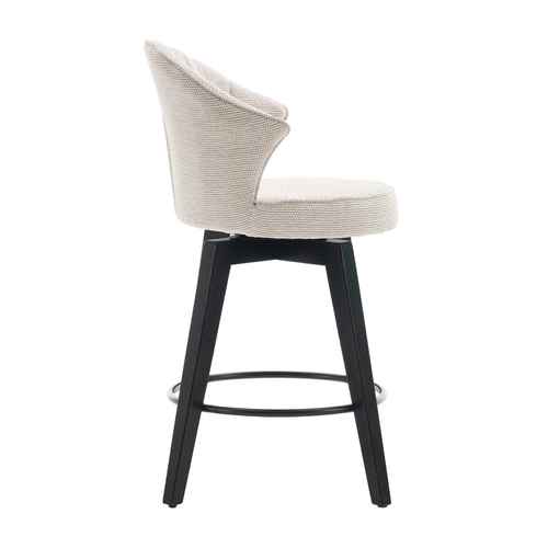 MLNshops White Swivel Bar Stools Set of 2 with Cushion
