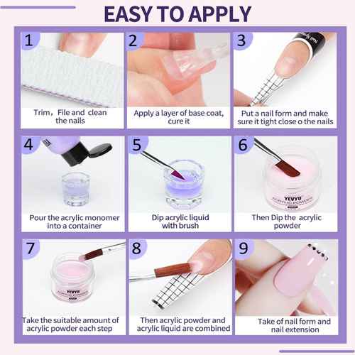 MLNshops Nude and Pink Acrylic Powders Nail Kit