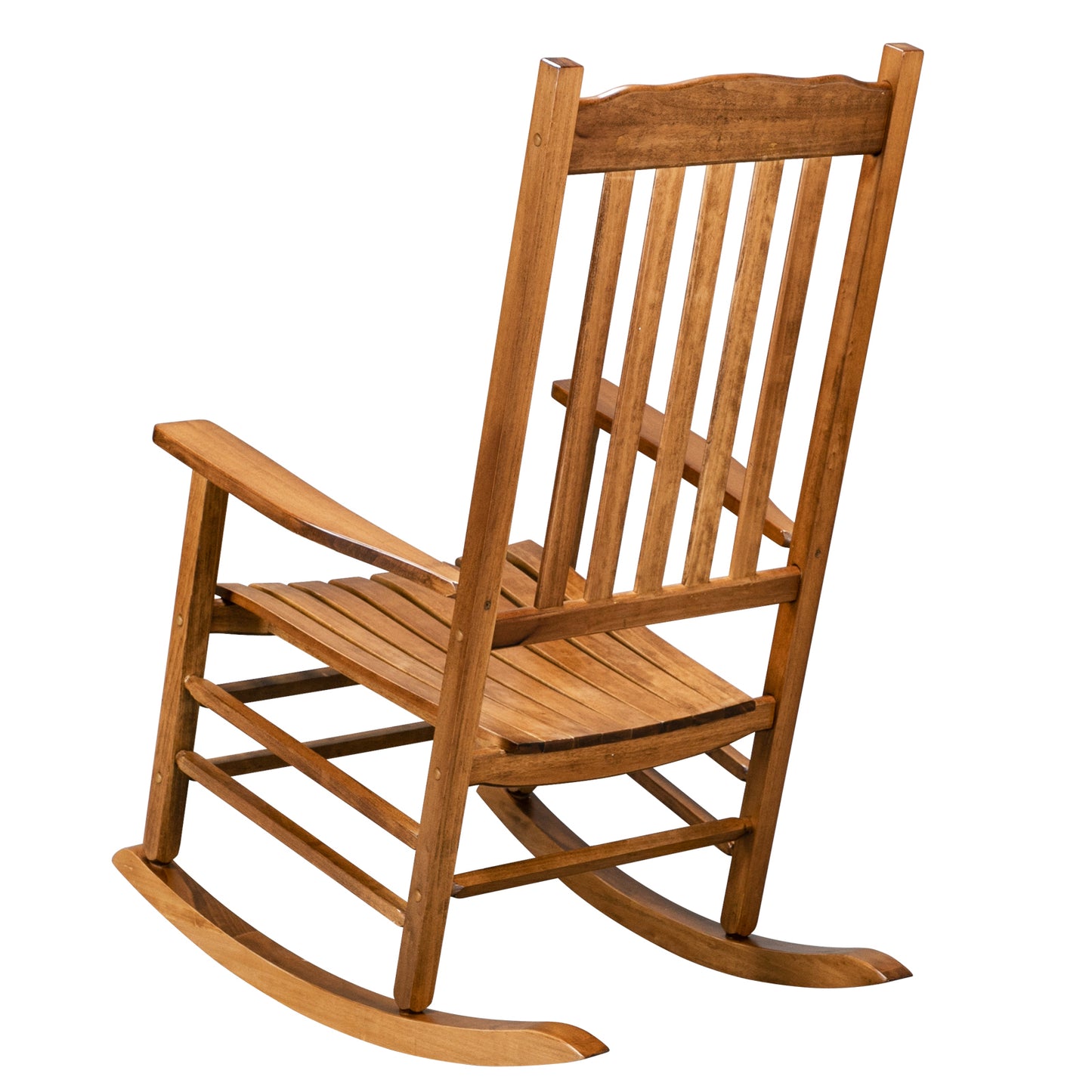 68.5*86*115CM Square Wooden Rocking Chair Wavy Backboard Original Color MLNshops]