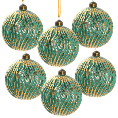 Glass Christmas Tree Ornaments Set - 6 Decorative Balls Default