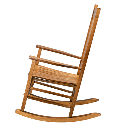 68.5*86*115CM Square Wooden Rocking Chair Wavy Backboard Original Color MLNshops]