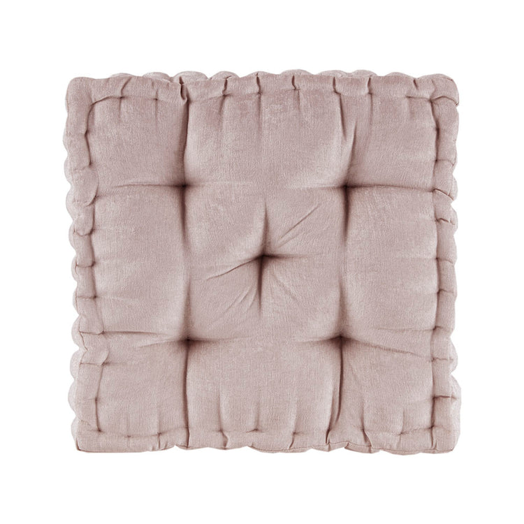 Square cushion with tufted texture on a white background