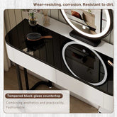 Modern Vanity Table with Storage and Adjustable Mirror
