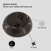 Diagram of a device bottom detail with labeled parts on a gray background