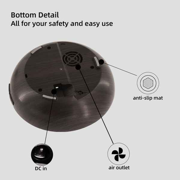 Diagram of a device bottom detail with labeled parts on a gray background
