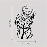 Tree of Love Wall Art sculpture dimensions: 30cm height and 19.2cm width, featuring an abstract couple formed by tree branches.