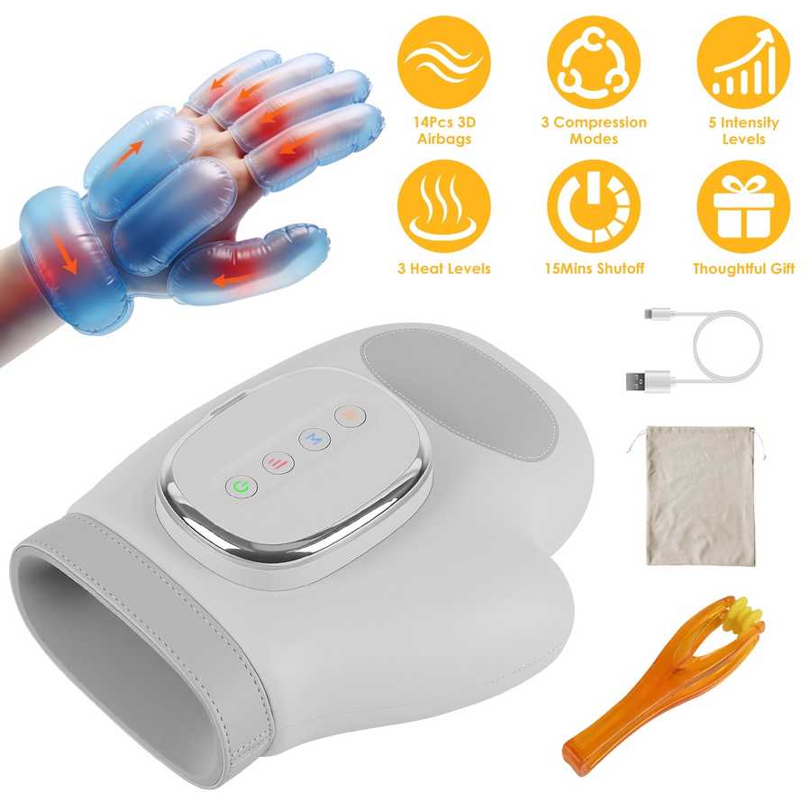 Cordless Hand Massager with 14 Airbags, 3 Massage Modes
