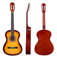 Classical guitar with sunburst finish, 38 inch model, for beginners