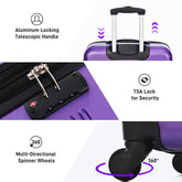 Hardshell Luggage Sets 4 pcs + Bag Spinner Suitcase with TSA Lock Lightweight-16&