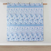 Full view of the Twin Floral Striped Duvet Cover Set - Twin Duvet Cover Set Floral hanging flat, displaying full floral and stripe pattern layout.