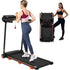 Folding treadmill with digital display and safety key