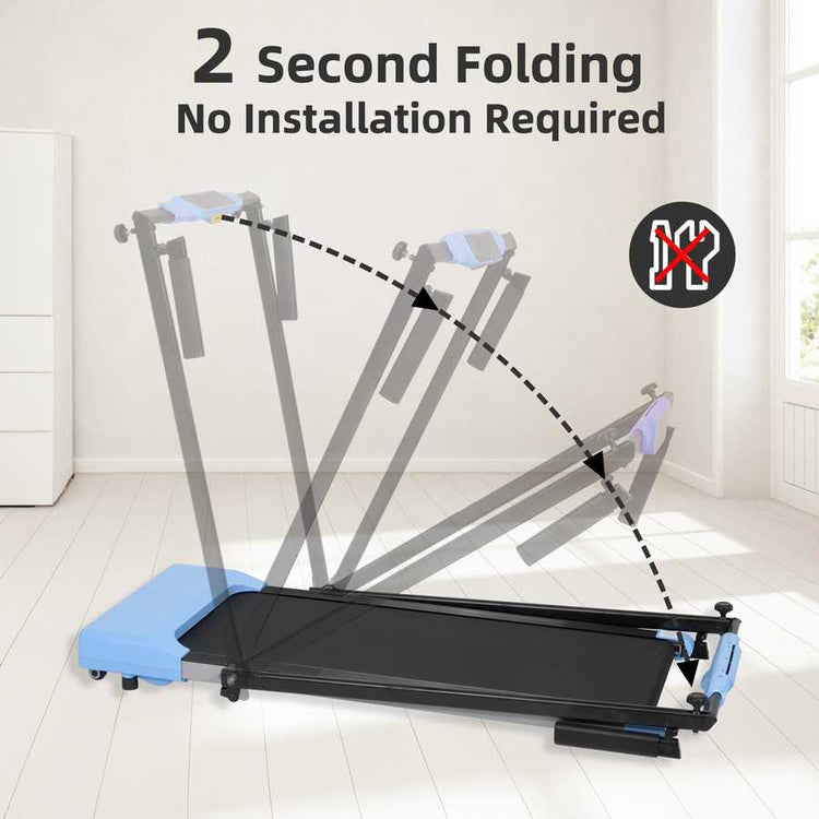 Foldable treadmill with LED screen for walking and running