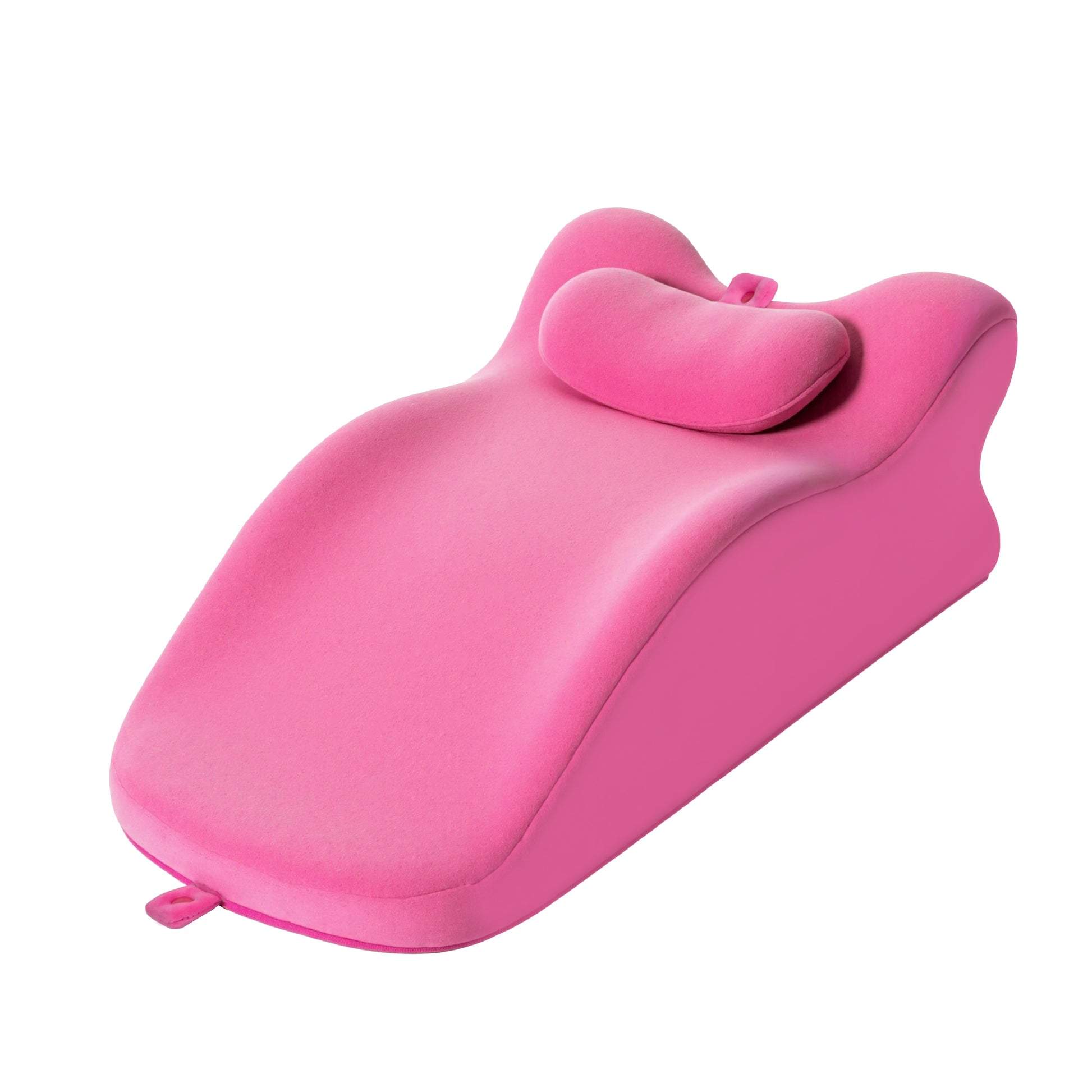 Ergonomic Memory Foam Posture Support Pillow - Pink with contoured shape for back and lumbar support, ideal for home or office use.