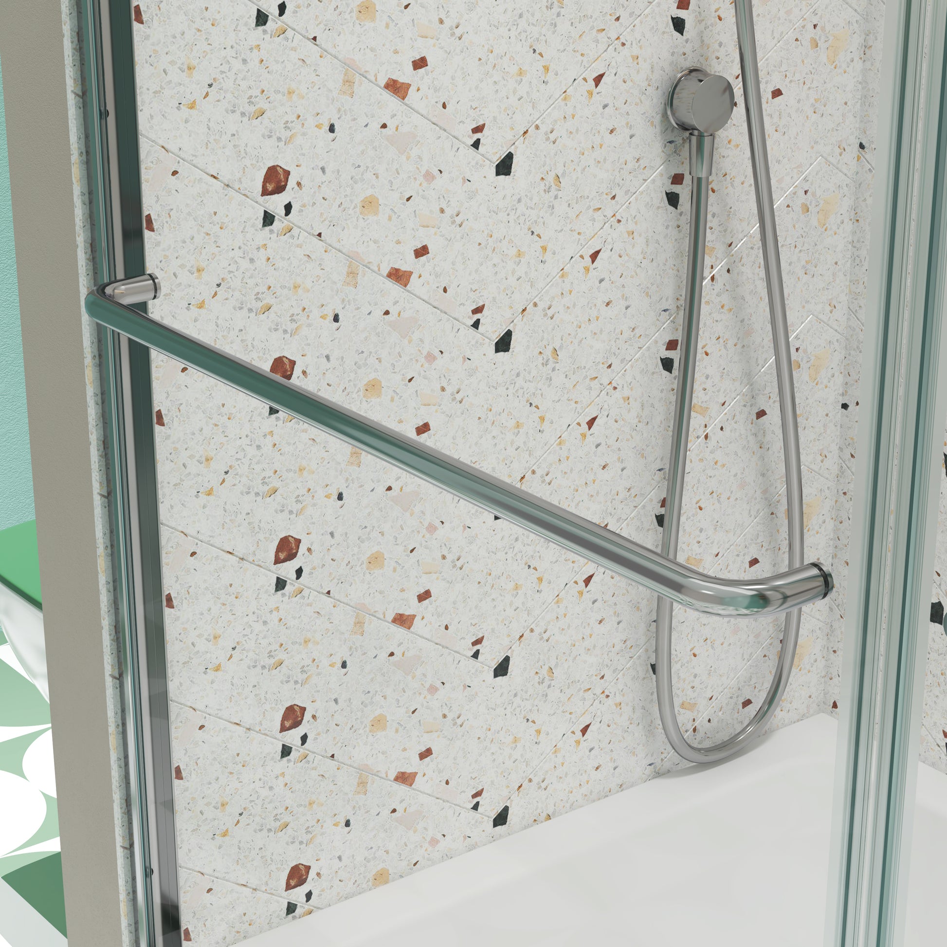 Bypass shower door, sliding door, with 1/4" tempered glass and Chromed finish 4870 MLNshops]