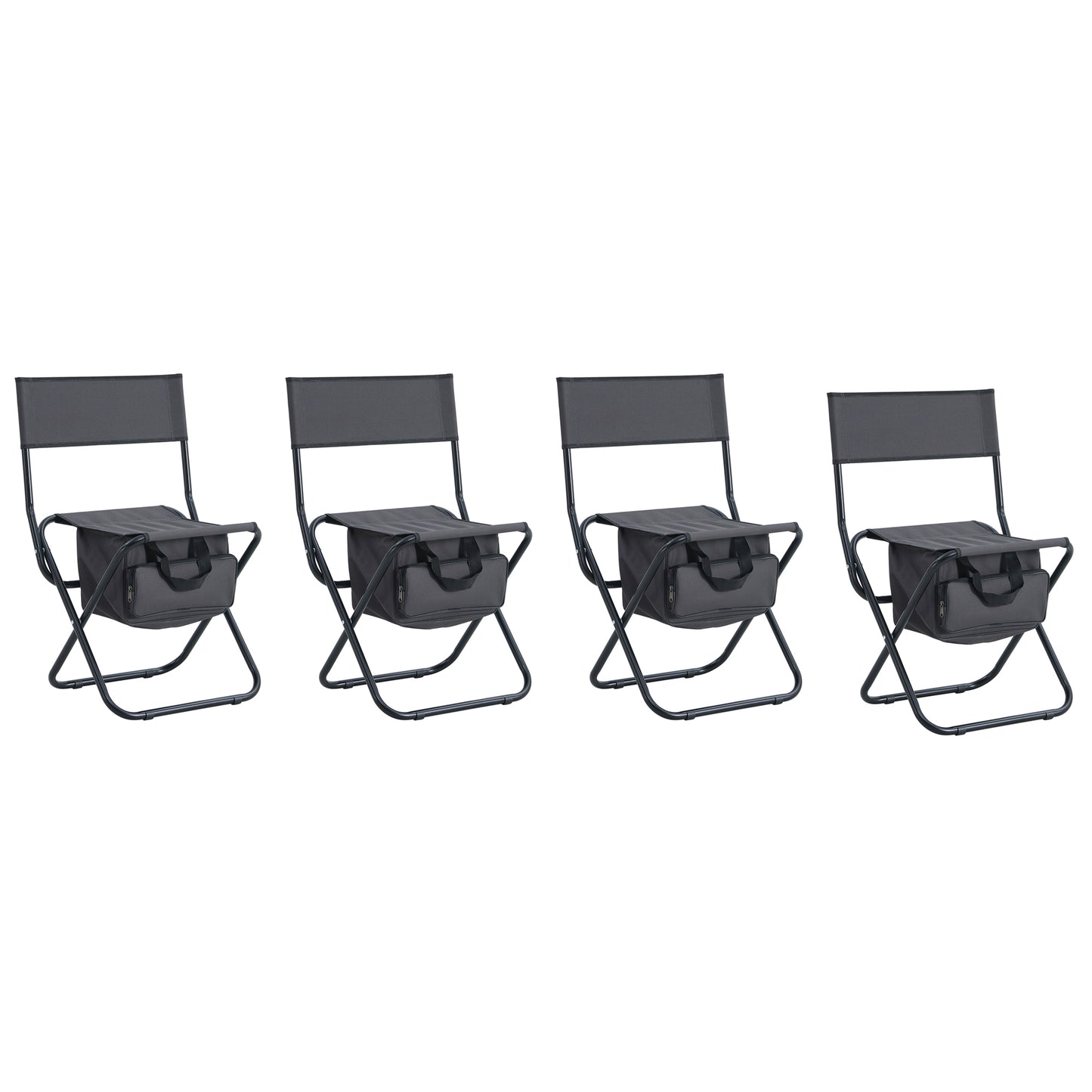Set of 5, Folding Outdoor Table and Chairs Set for Indoor, Outdoor Camping, Picnics, Beach,Backyard, BBQ, Party, Patio, Black/Gray