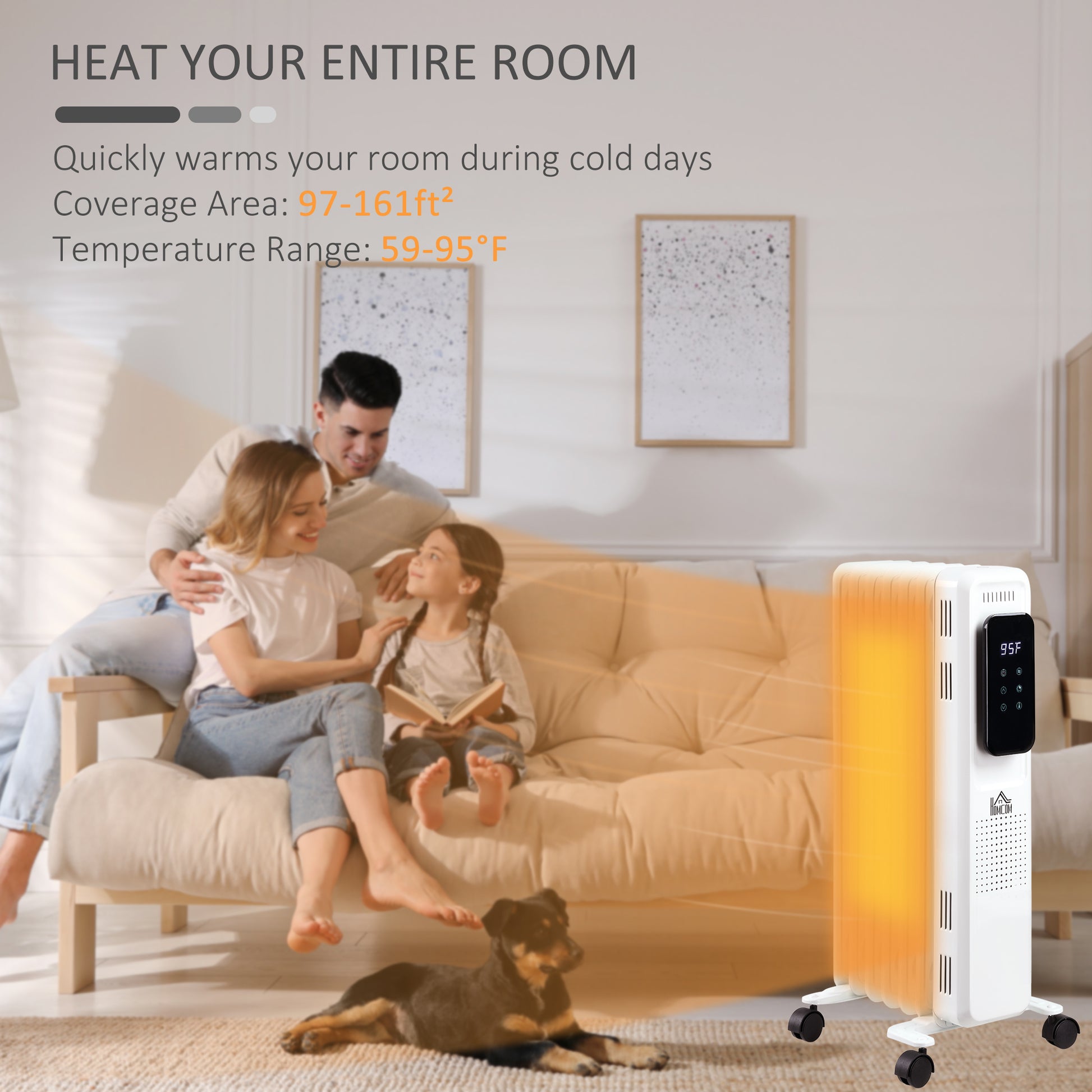 24.75" Electric Space Heater, Freestanding 161 Sq. Ft. Heater with 3 Modes, Timer, and Remote, 1500 W, White MLNshops]