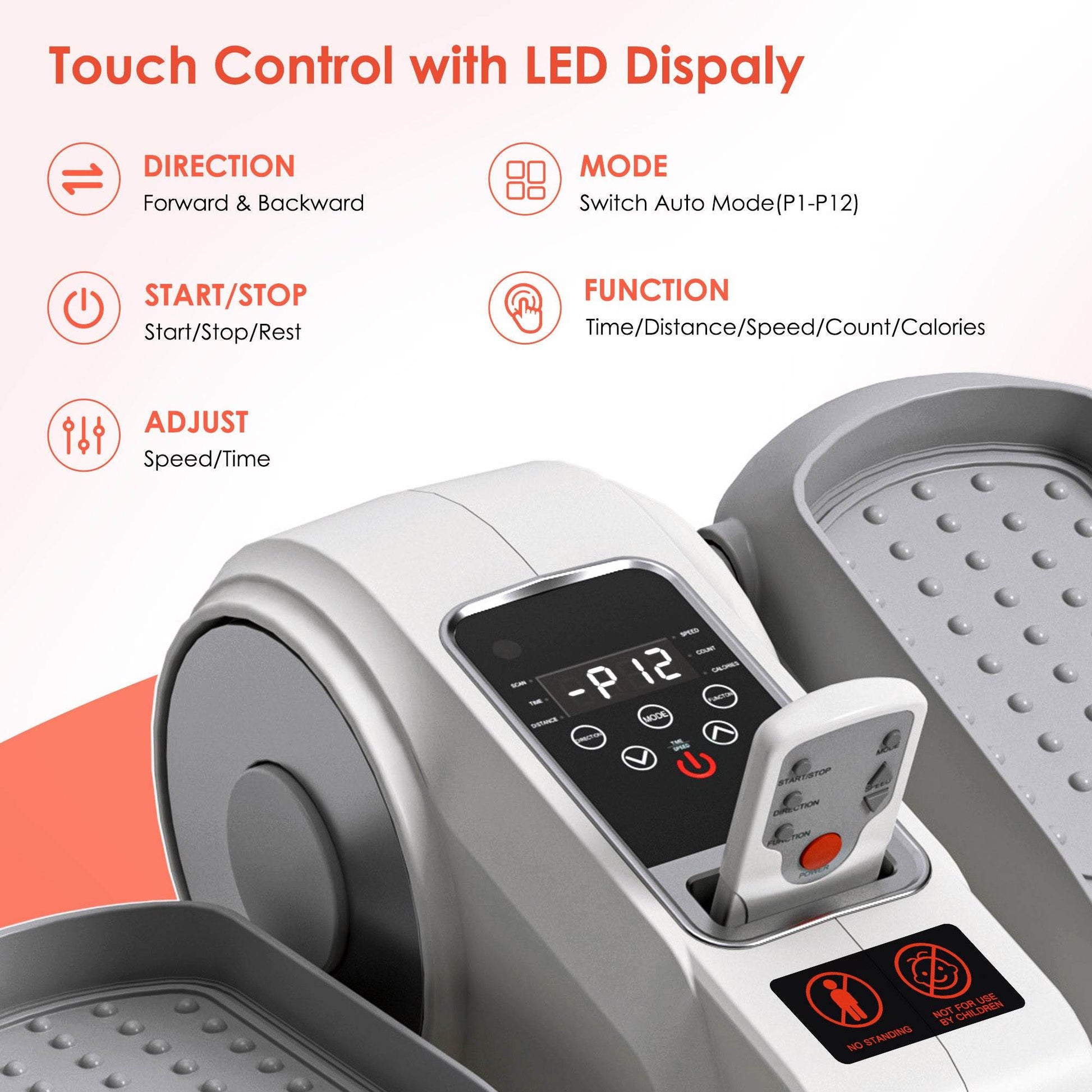 Silent Seated Elliptical Machine for Seniors - 12 Speeds