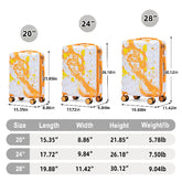 Three suitcases with measurements and specifications on a white background