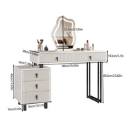 Modern makeup vanity with LED mirror and decorative lighting