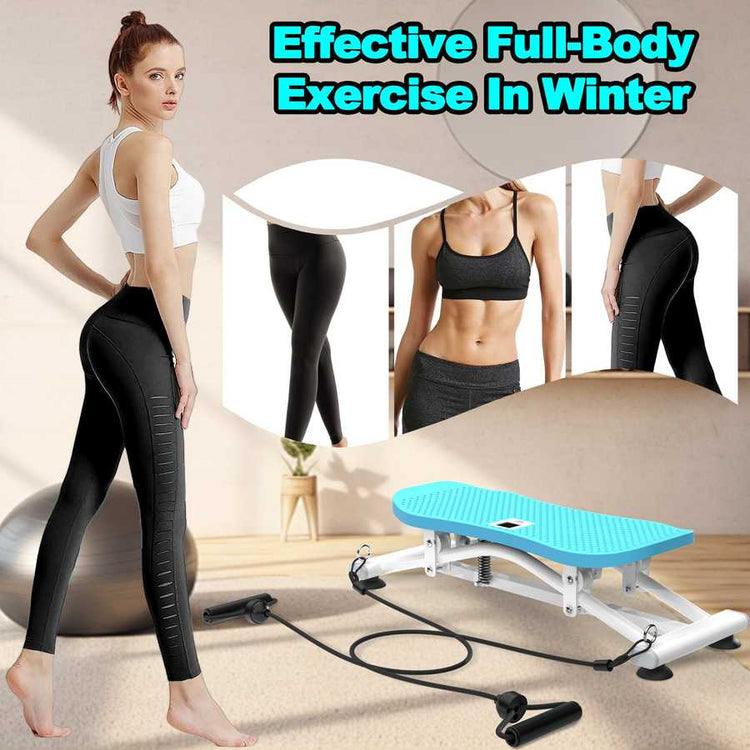 Sliding Ski Simulator with Resistance Bands - Indoor Skiing Fitness Equipment for Home Gym, With Resistance Bands & Non-Slip Base, Full-Body Cardio Training Machine for Core, Leg & Arm Workou