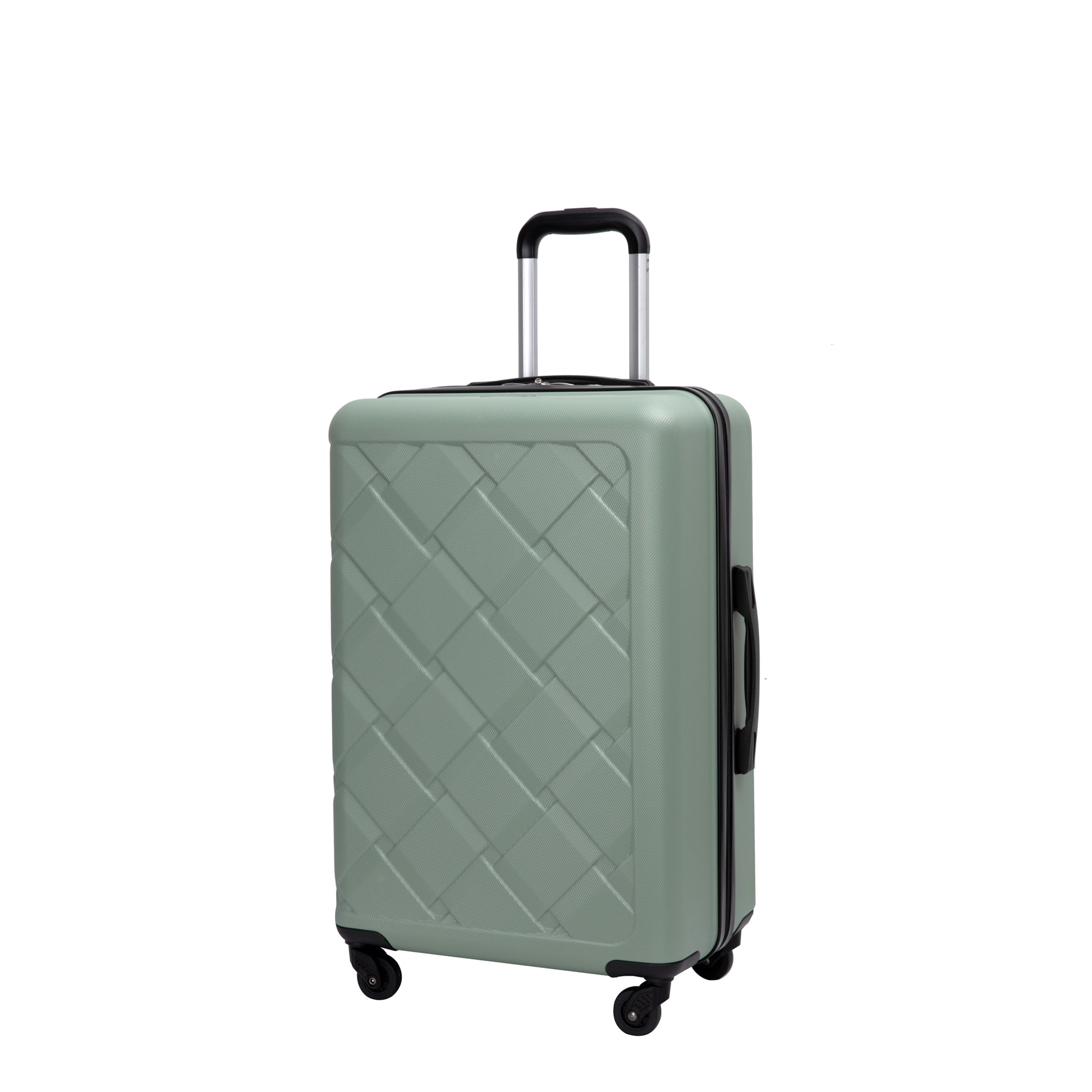 Hardshell Suitcase with Spinner Wheels ABS Luggage Sets Lightweight Durable Suitcase,8-Piece Set (20/24/28+portable handbag + 4 pieces storage bag set) , GREEN