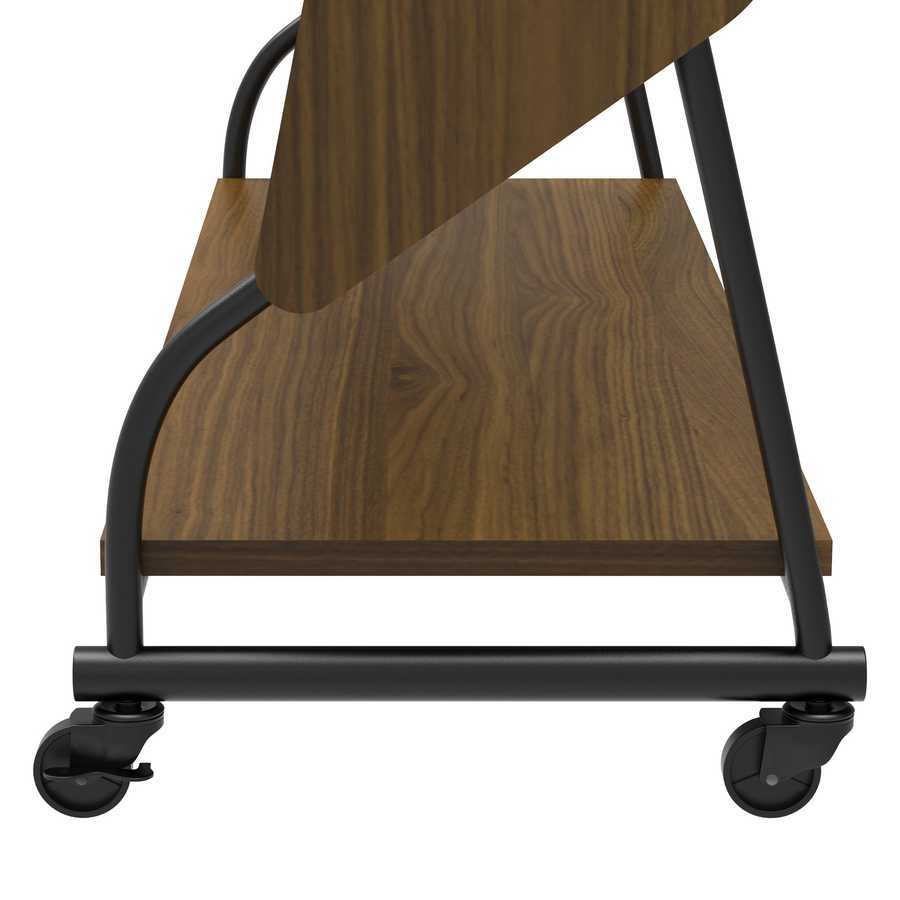 Close-up of caster wheels on Adjustable Mobile TV Stand with Mount - Adjustable Cart for smooth and stable movement.