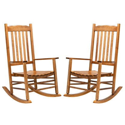 68.5*86*115CM Square Wooden Rocking Chair Wavy Backboard Original Color MLNshops]