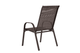 Set of four outdoor patio camping chairs with metal frame and mesh seat
