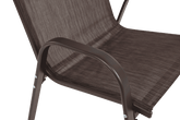 Outdoor patio camping chair close-up with breathable mesh fabric