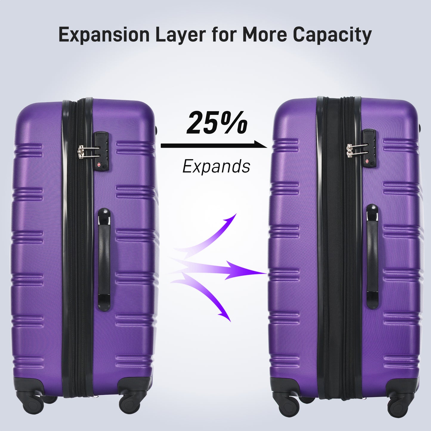 Hardshell Luggage Sets 4 pcs + Bag Spinner Suitcase with TSA Lock Lightweight-16'+20'+24'+28' Luggages
