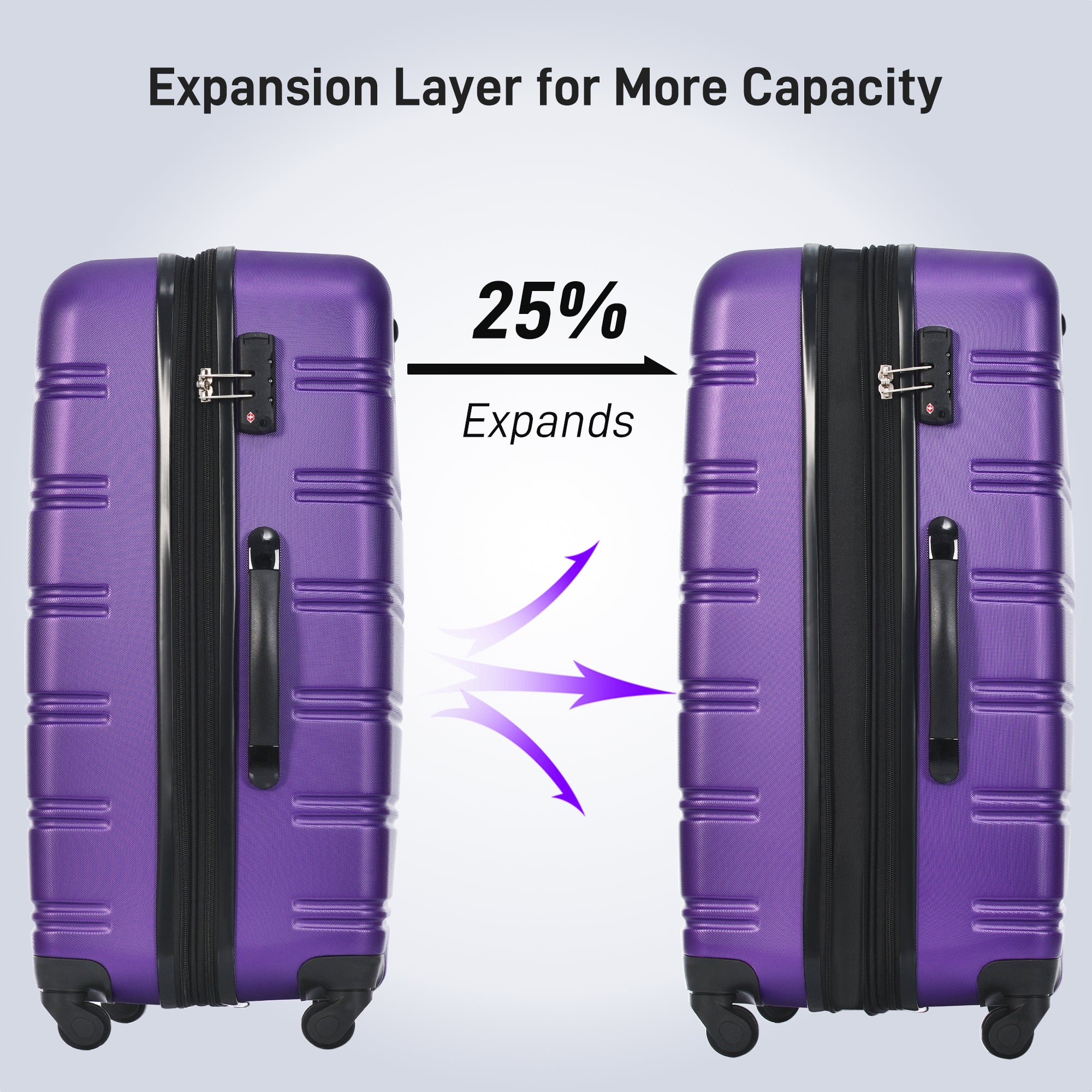 Hardshell Luggage Sets 4 pcs + Bag Spinner Suitcase with TSA Lock Lightweight-16'+20'+24'+28' Luggages