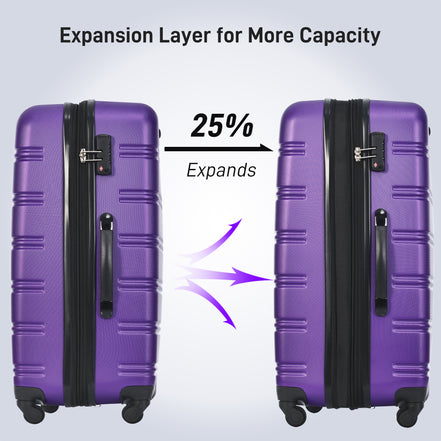 Hardshell Luggage Sets 4 pcs + Bag Spinner Suitcase with TSA Lock Lightweight-16'+20'+24'+28' Luggages