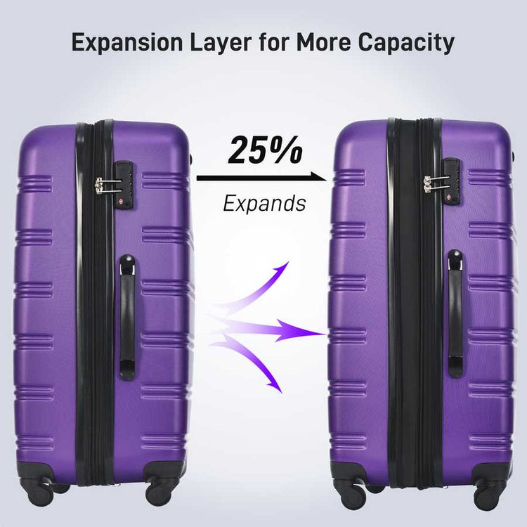 Hardshell Luggage Sets 4 pcs + Bag Spinner Suitcase with TSA Lock Lightweight-16&