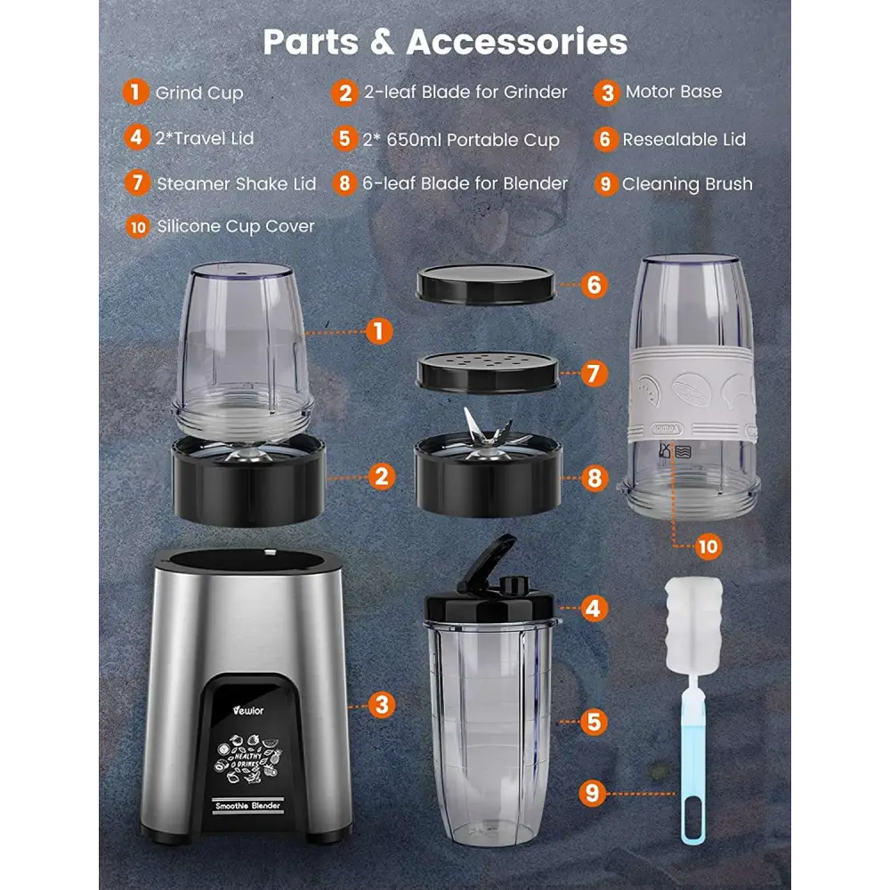 1000W Smoothie Blender for Shakes and Smoothies, 11 Pieces Personal Blender for Kitchen MLNshops]