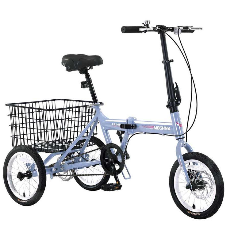 Folding Tricycle for Adults, 14 Inch 3 Wheel Bikes for Adult