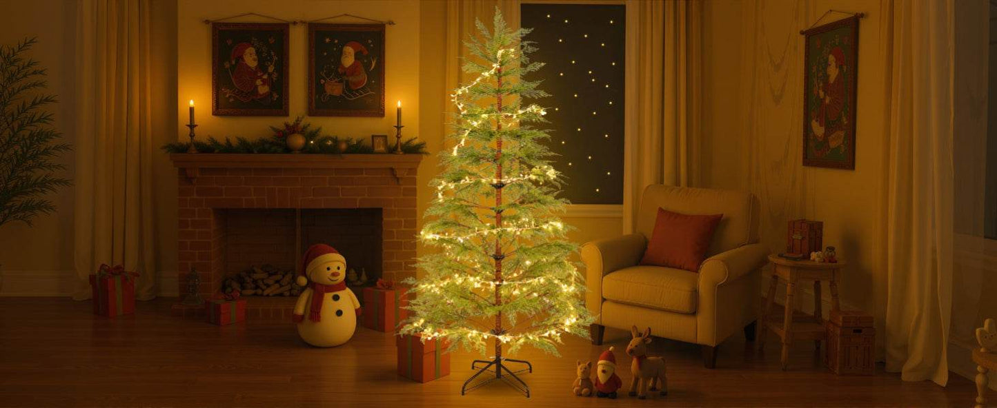 6ft Realistic LED Christmas Tree with Metal Stand - 612 Tips