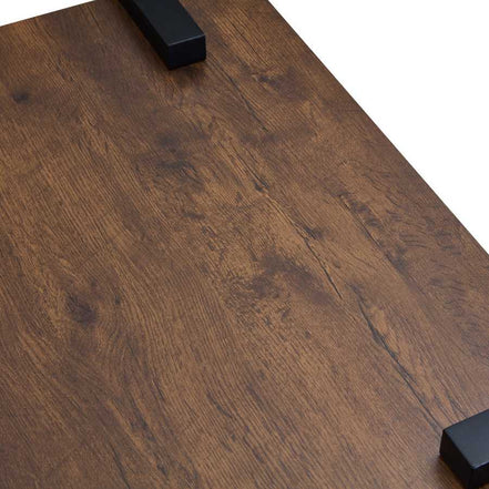 Top surface of Modern Minimalist Walnut MDF Coffee Table showing natural wood grain pattern and matte finish.