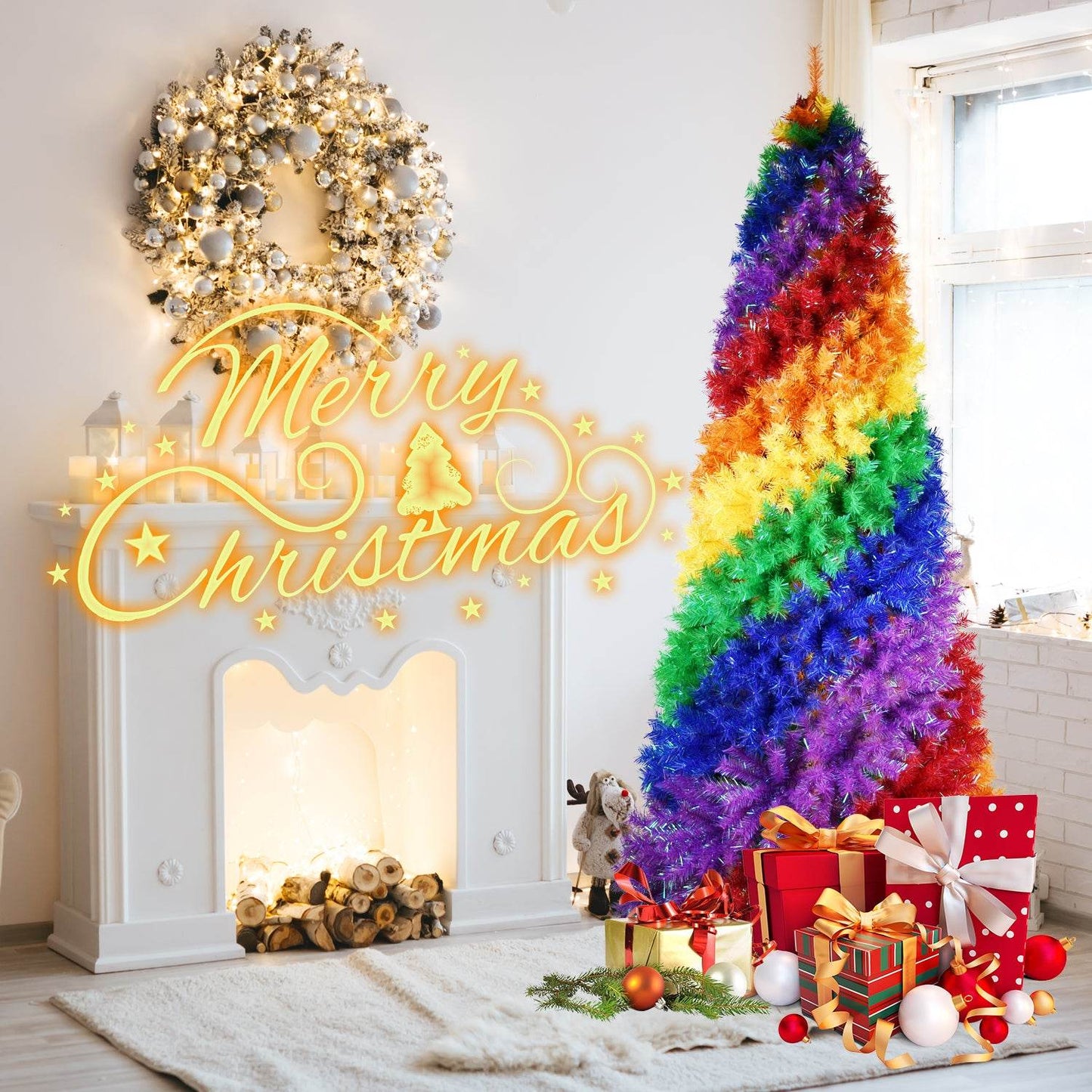 MLNshops Rainbow Spiral Christmas Tree - Vibrant Holiday