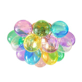 Pastel-colored balloons on a white background